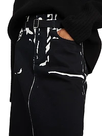 Calder Printed Denim Maxi Skirt