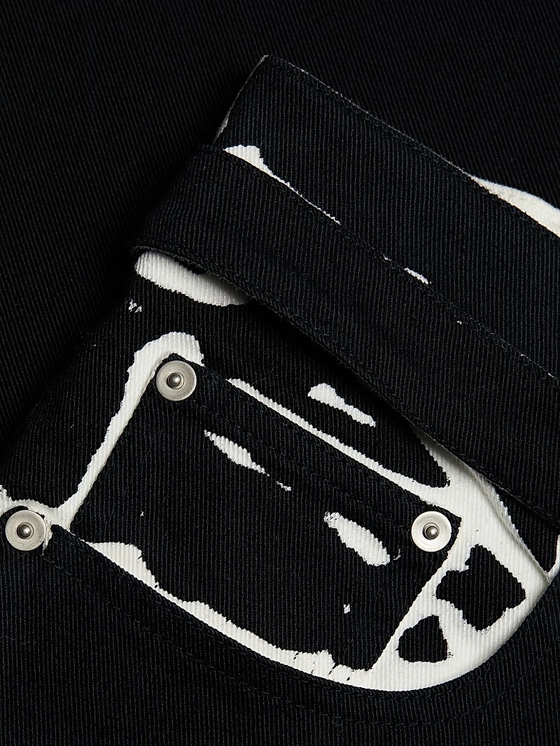 Calder Printed Denim Maxi Skirt