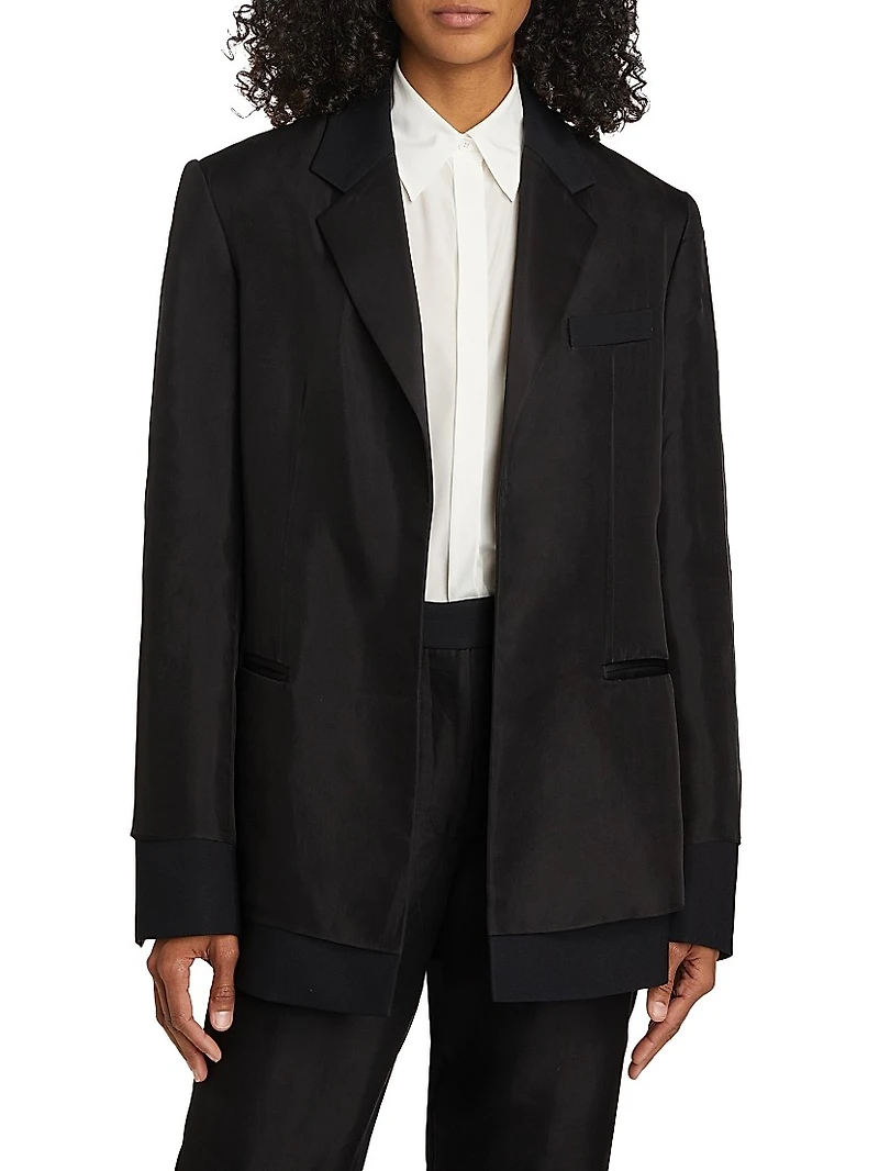 Bronte Organza-Trim Wool Jacket