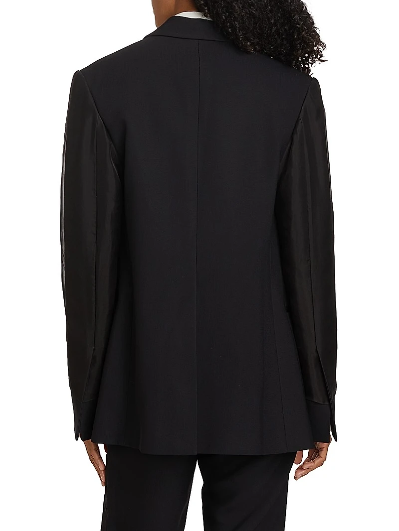 Bronte Organza-Trim Wool Jacket