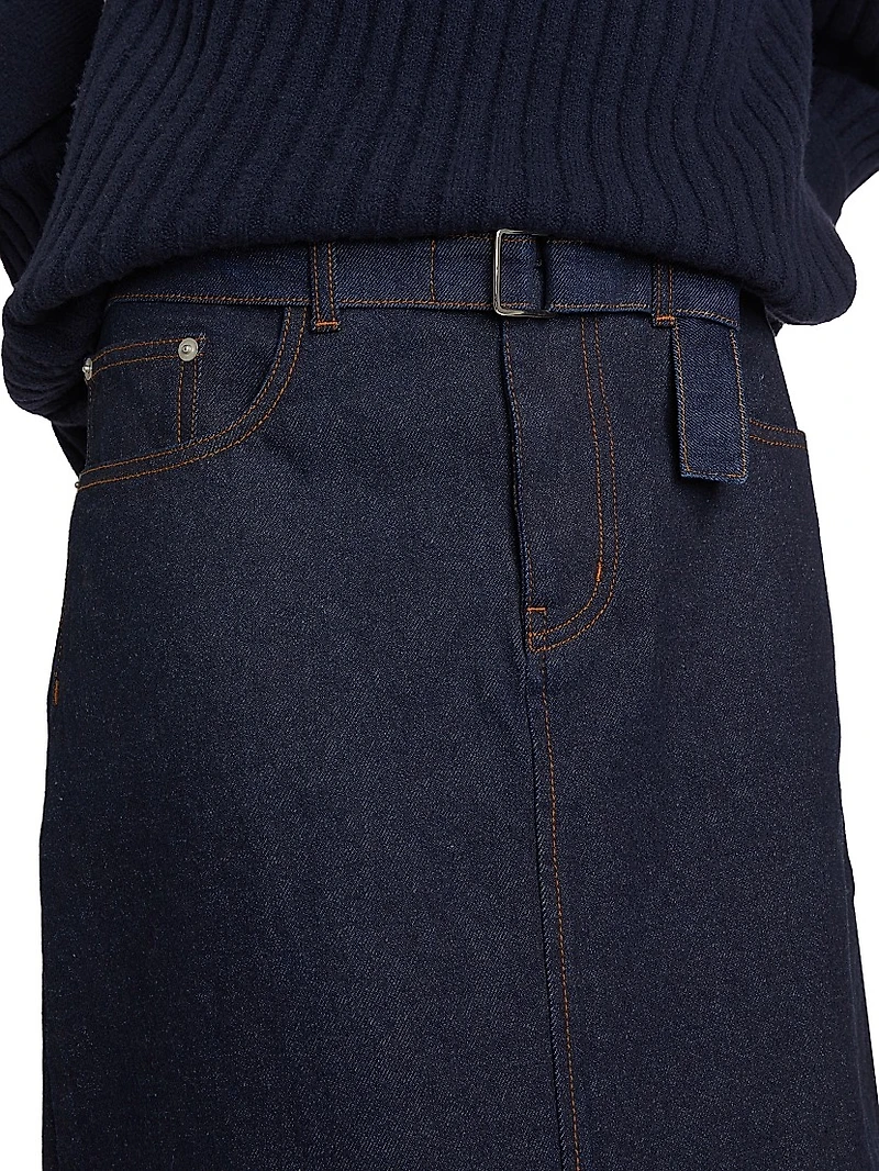 Calder Stretch Denim Maxi Skirt