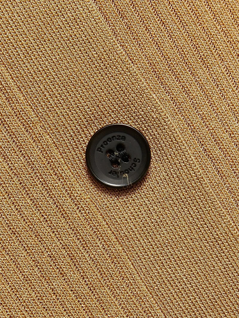 Athena Rib-Knit Button-Front Dress