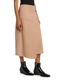 Aida Wrap Wool Midi-Skirt