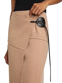 Aida Wrap Wool Midi-Skirt