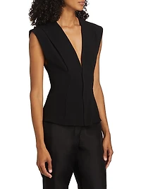 Janet Crepe Peplum Top