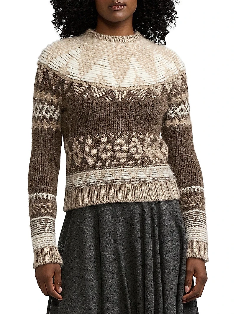Patterned Cashmere & Wool-Blend Sweater
