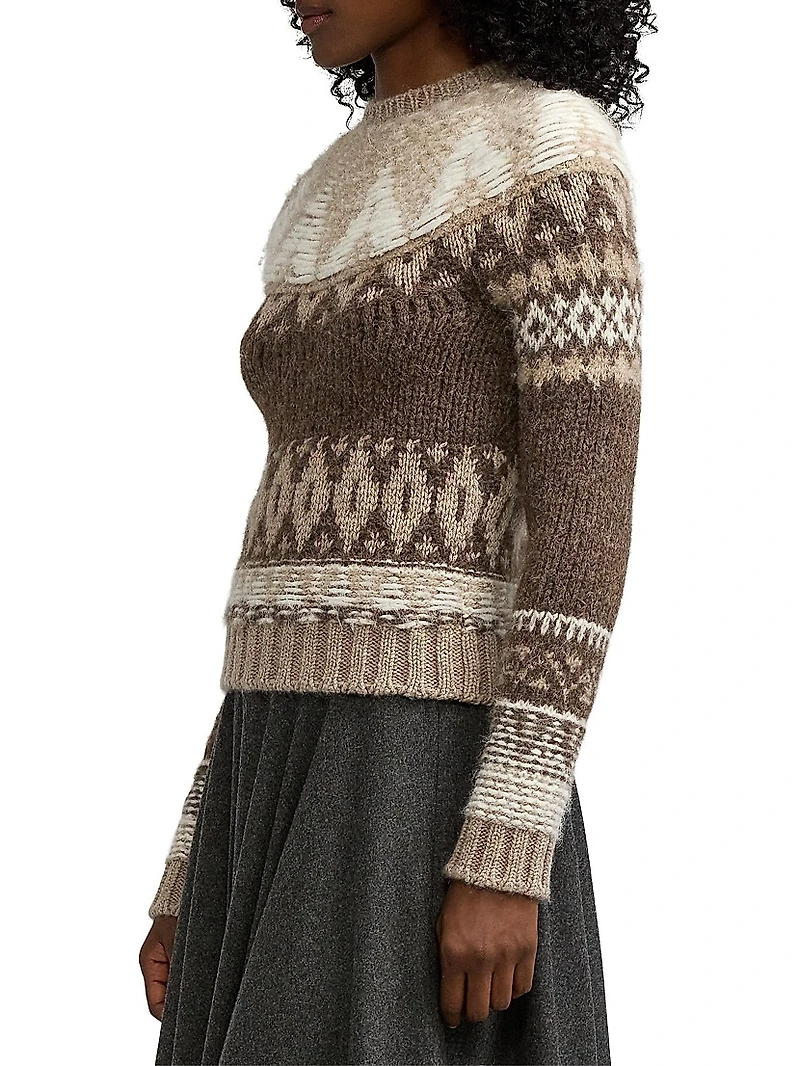 Patterned Cashmere & Wool-Blend Sweater