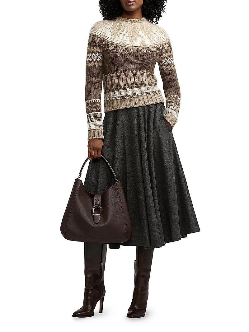Patterned Cashmere & Wool-Blend Sweater