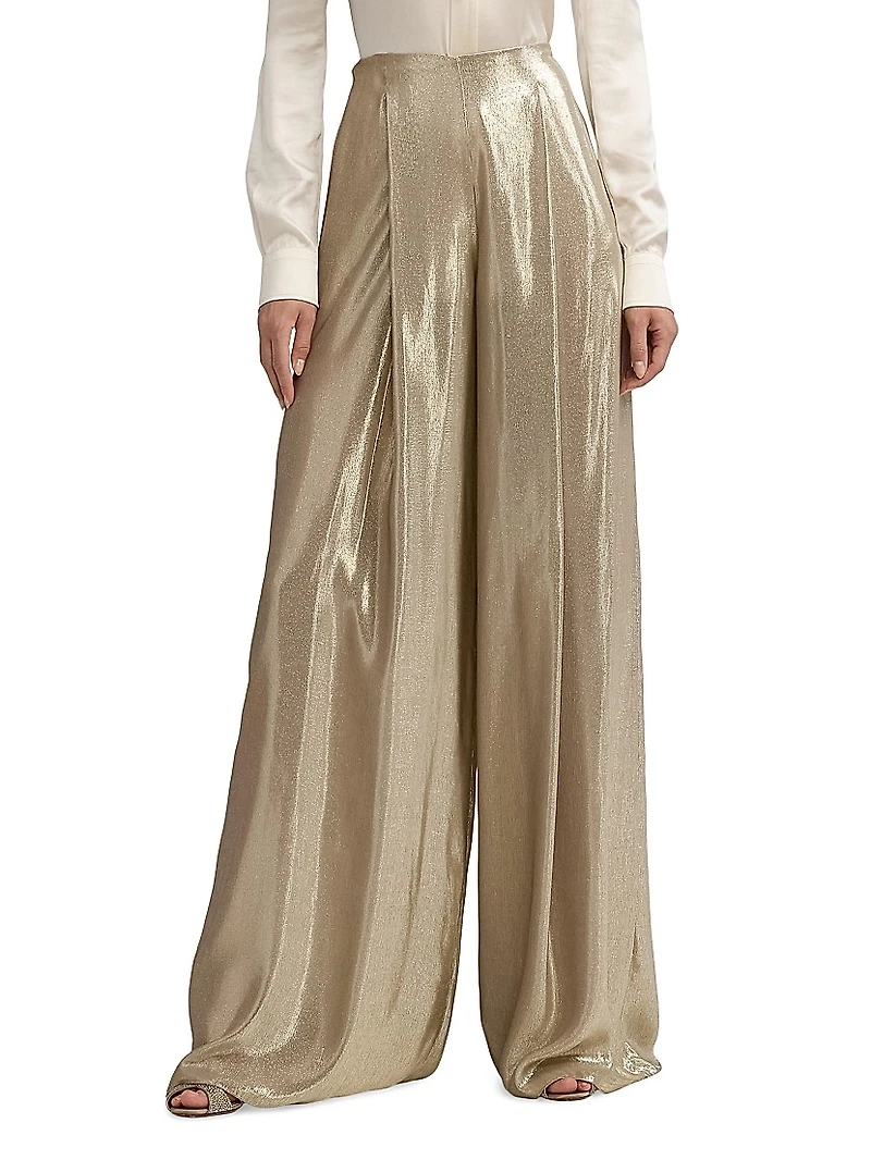 Francis Metallic Pleated Trousers
