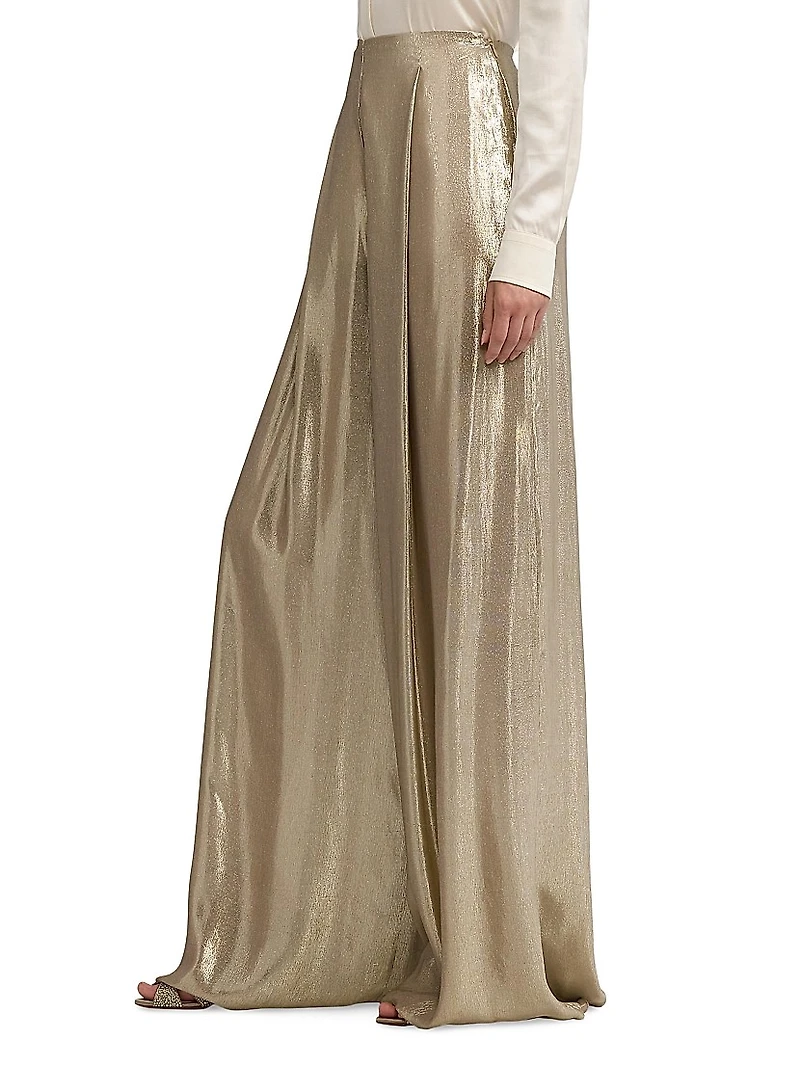 Francis Metallic Pleated Trousers