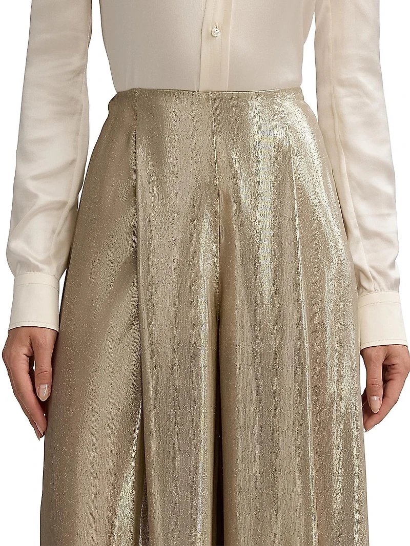 Francis Metallic Pleated Trousers