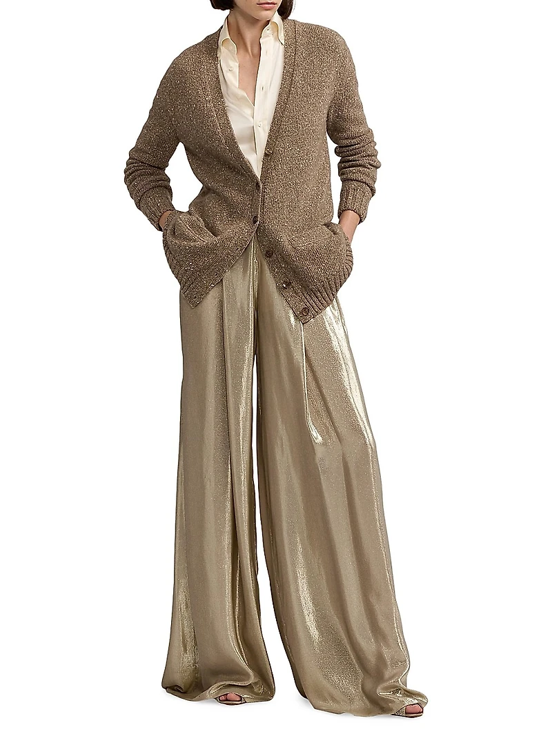 Francis Metallic Pleated Trousers