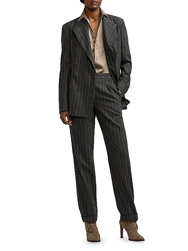 Kent Chalk Stripe Flannel Blazer