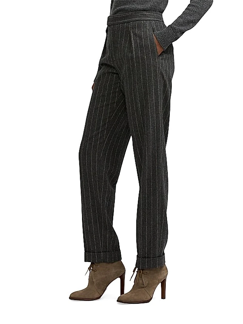 Bennet Chalk Stripe Flannel Trousers