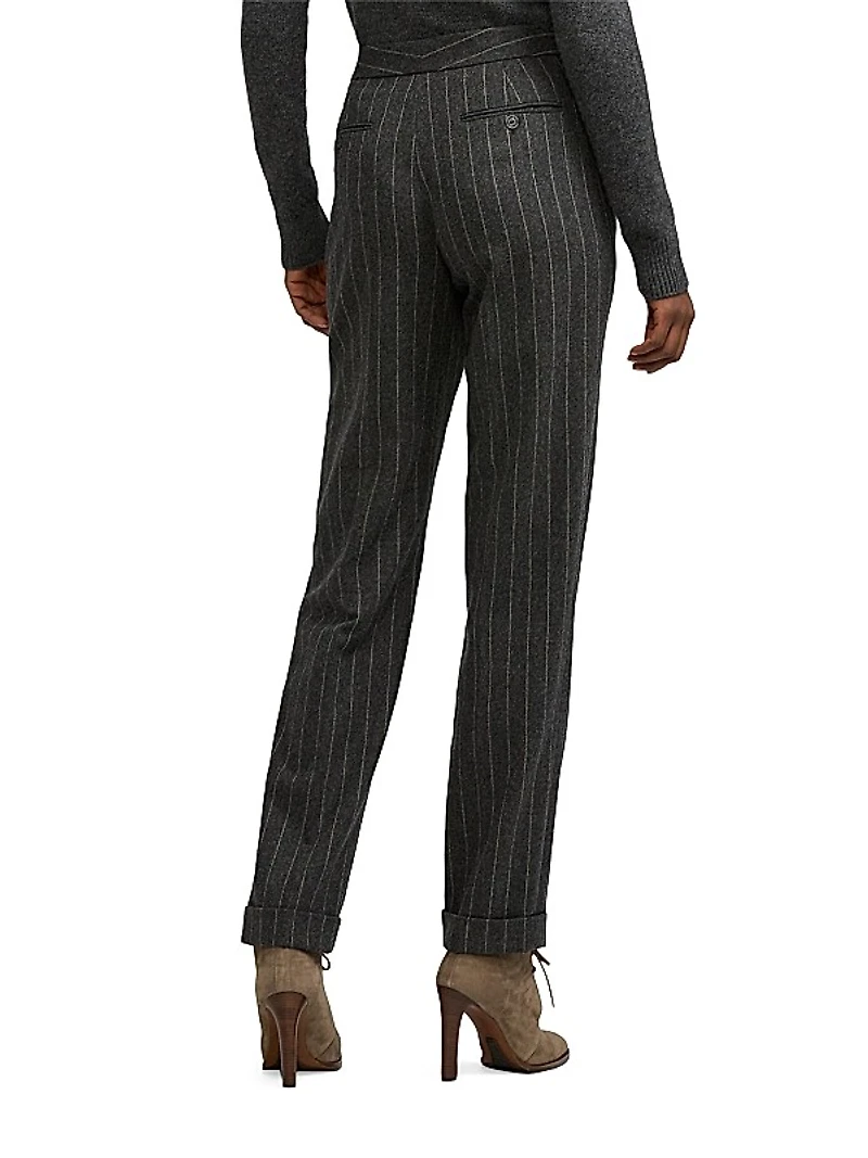 Bennet Chalk Stripe Flannel Trousers
