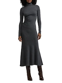 Turtleneck Wool Midi-Dress