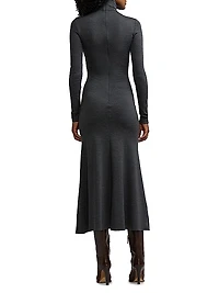 Turtleneck Wool Midi-Dress