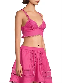 Jasmine Lace-Trim Crop Top