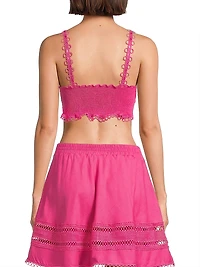 Jasmine Lace-Trim Crop Top