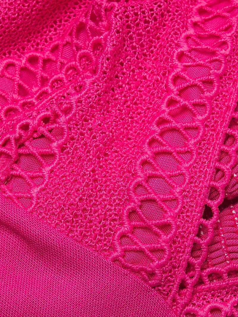 Jasmine Lace-Trim Crop Top