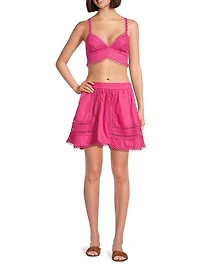 Jasmine Lace-Trim Crop Top