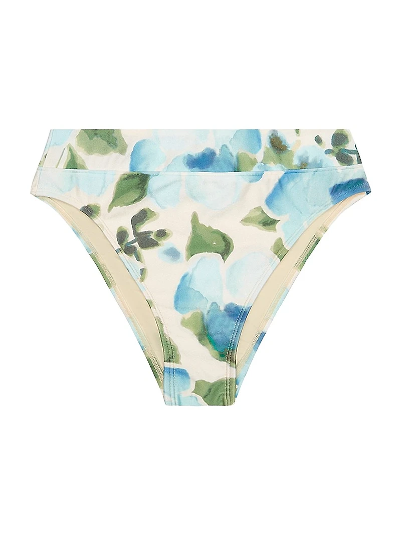 Floral Mid High-Cut Bikini Bottom