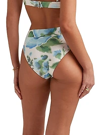 Floral Mid High-Cut Bikini Bottom