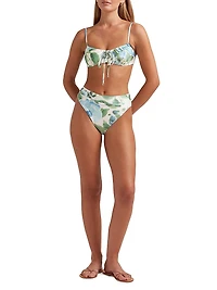 Floral Mid High-Cut Bikini Bottom