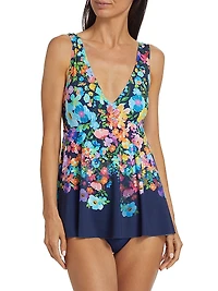 Back-Tie Skirted One-Piece Swimsuit