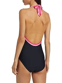 Floral Halterneck One-Piece Swimsuit