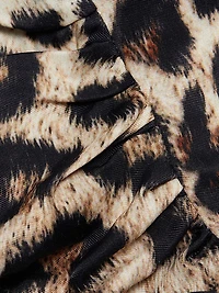 Leopard V-Neck Midi-Dress