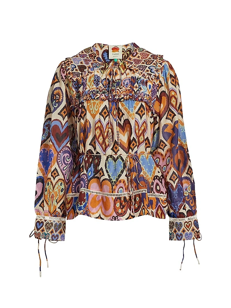 Hearts Ikat-Inspired Blouse