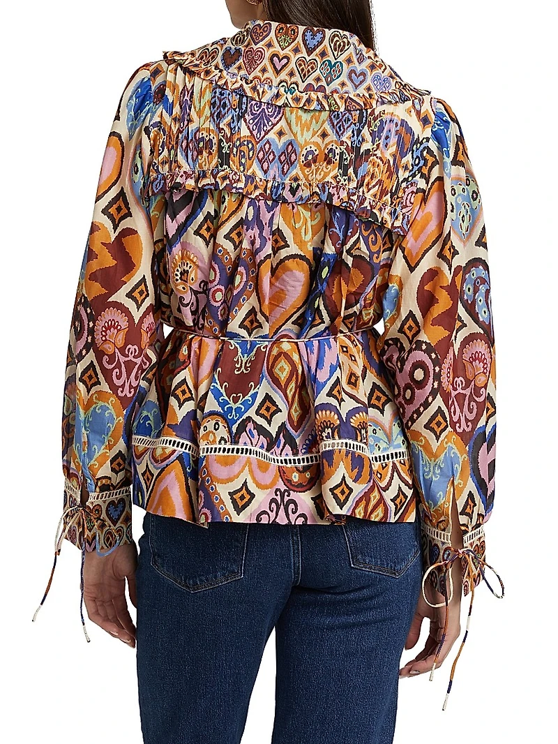 Hearts Ikat-Inspired Blouse