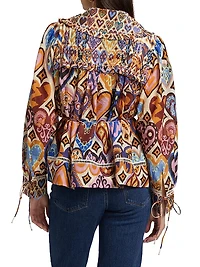 Hearts Ikat-Inspired Blouse