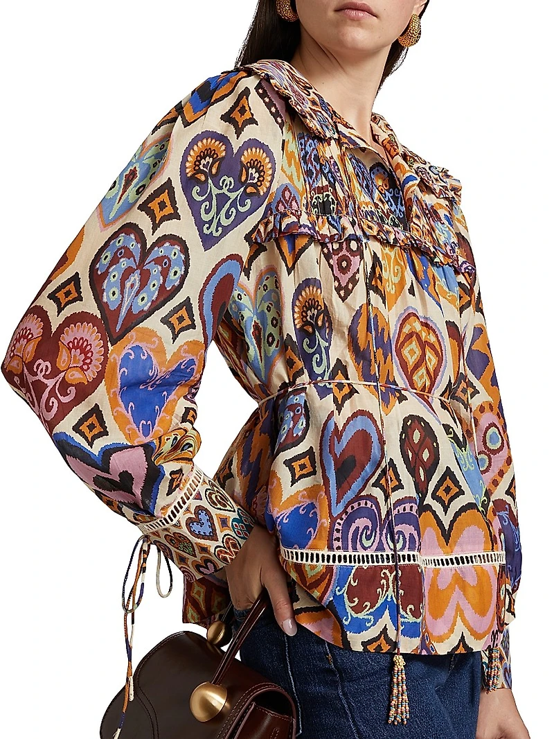 Hearts Ikat-Inspired Blouse
