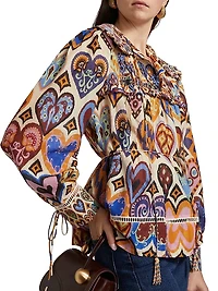 Hearts Ikat-Inspired Blouse