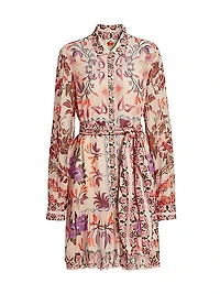 Winter Garden Belted Minidress