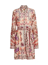 Winter Garden Belted Minidress