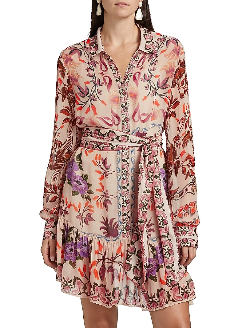 Winter Garden Belted Minidress