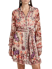 Winter Garden Belted Minidress