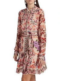 Winter Garden Belted Minidress