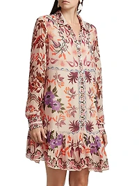Winter Garden Belted Minidress