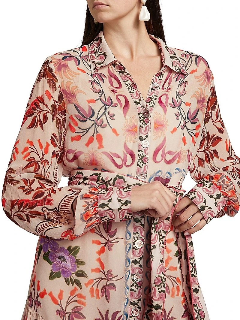 Winter Garden Belted Minidress