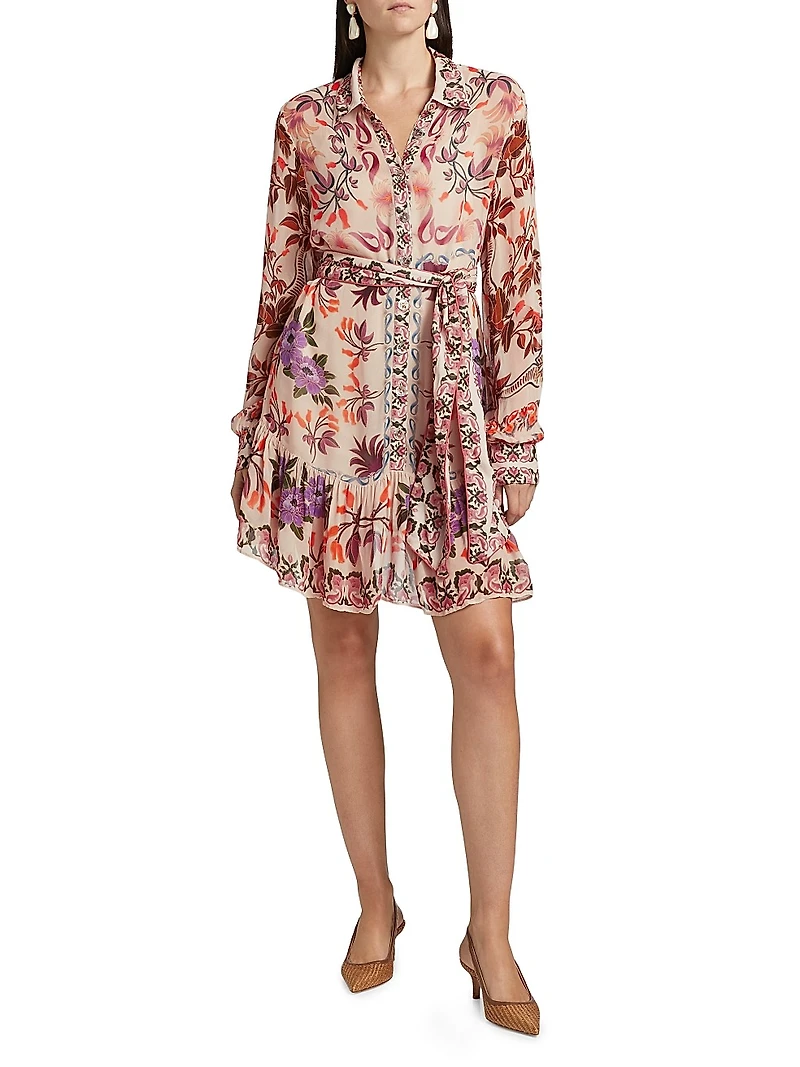 Winter Garden Belted Minidress