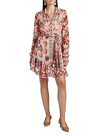 Winter Garden Belted Minidress