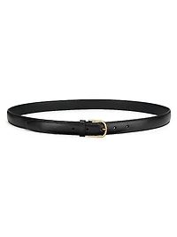 Slim Leather Buckled Belt