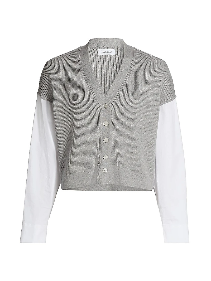 Gauze Mixed Media Cardigan