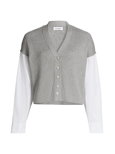 Gauze Mixed Media Cardigan