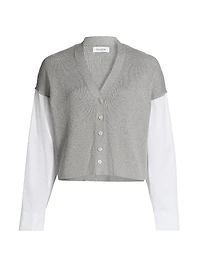 Gauze Mixed Media Cardigan