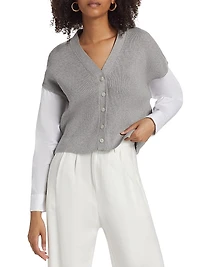 Gauze Mixed Media Cardigan